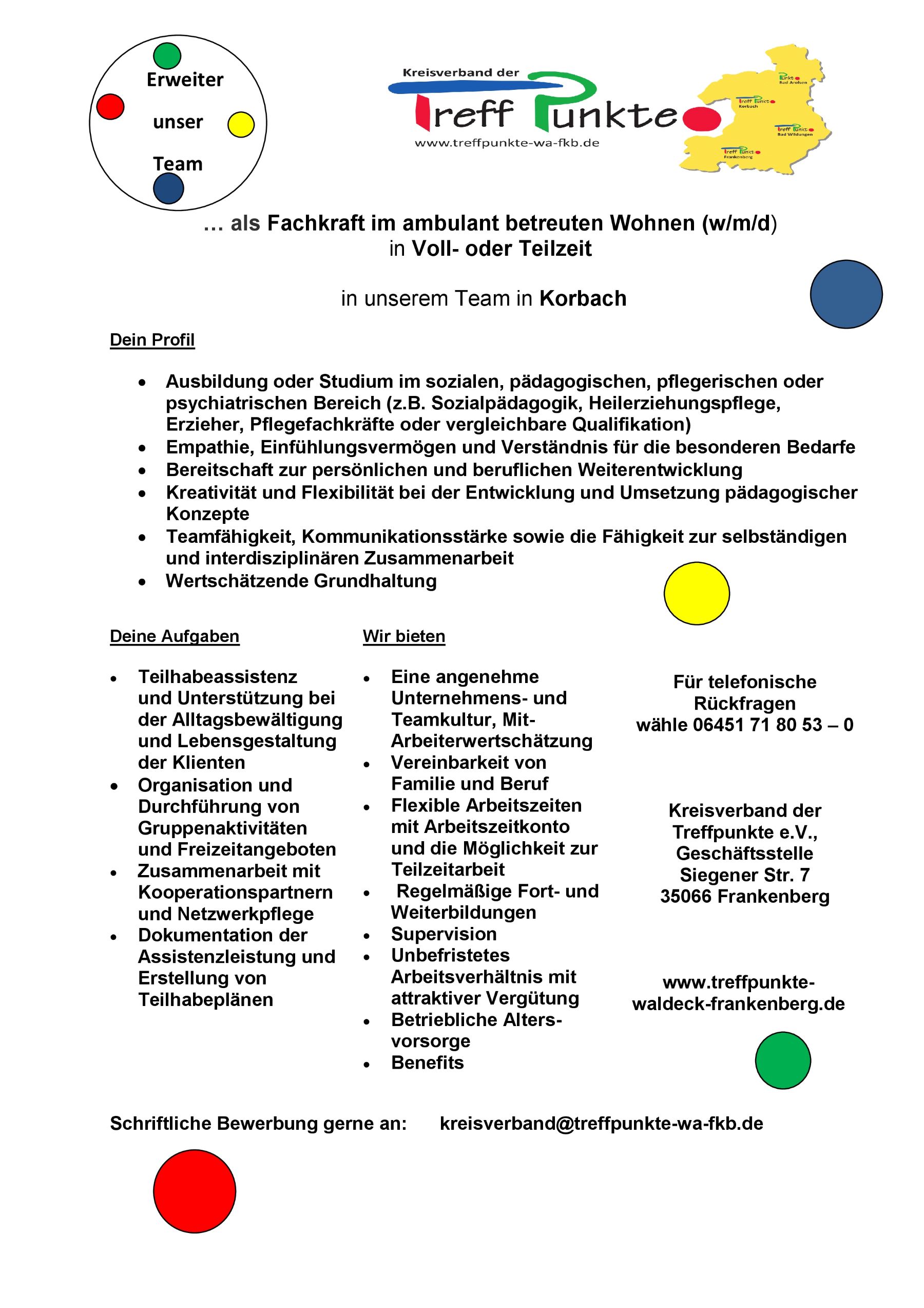 Stellenausschreibung BeWo KB 1